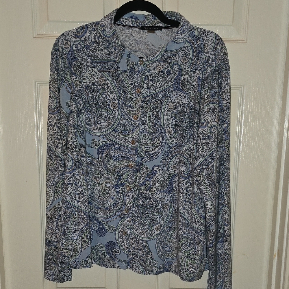 Tommy Hilfiger Blue Paisley Casual Shirt